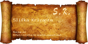 Slifka Krizanta névjegykártya